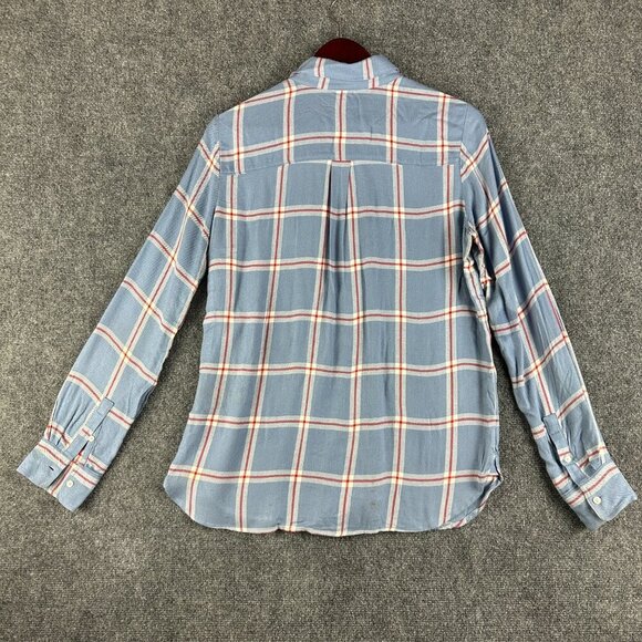 Banana Republic Blouse Womens Small Dillon Classic Fit Blue Button Up Cuffs - Picture 8 of 8